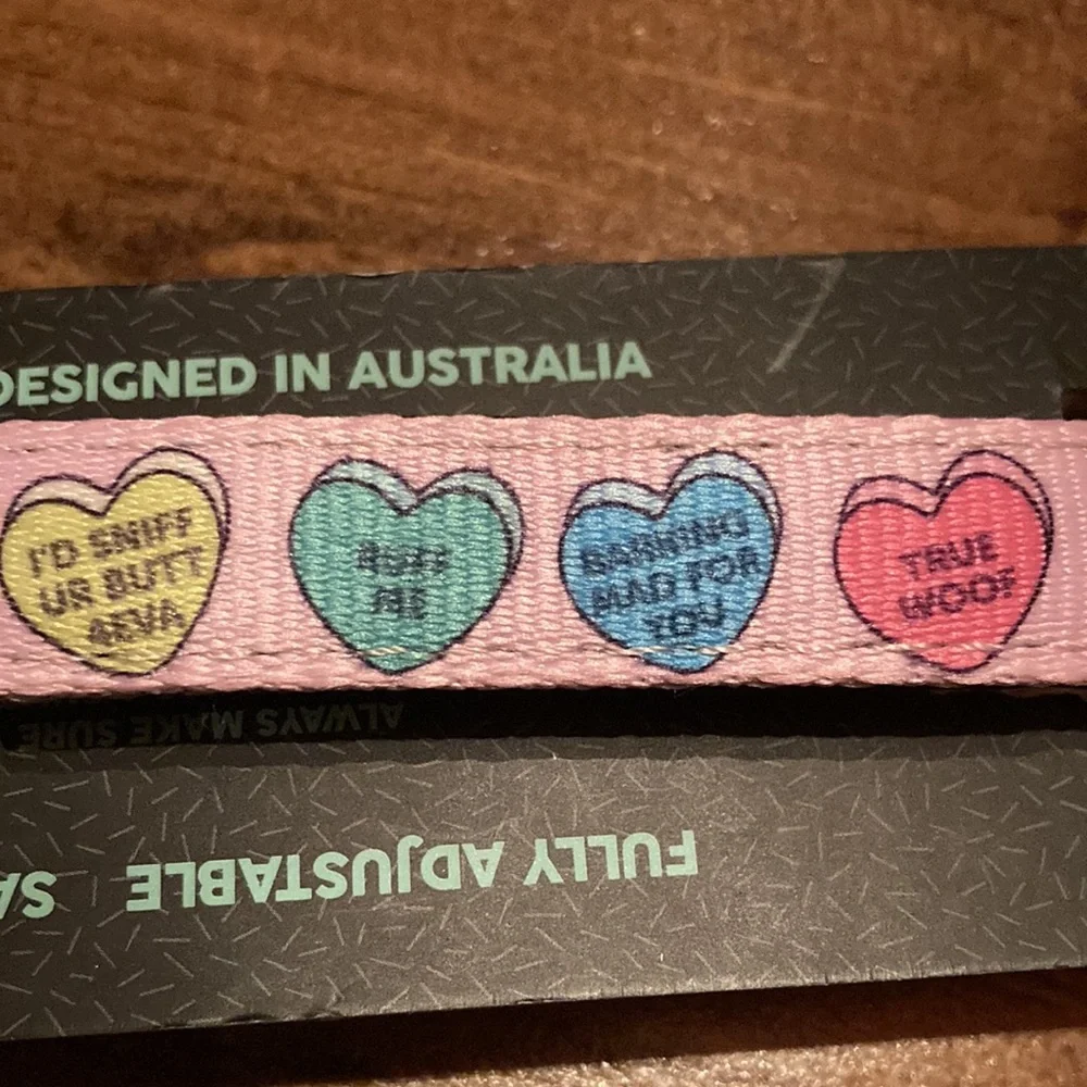 Puppy Dog Collar Colorful Conversation Love Hearts Size S Cute New